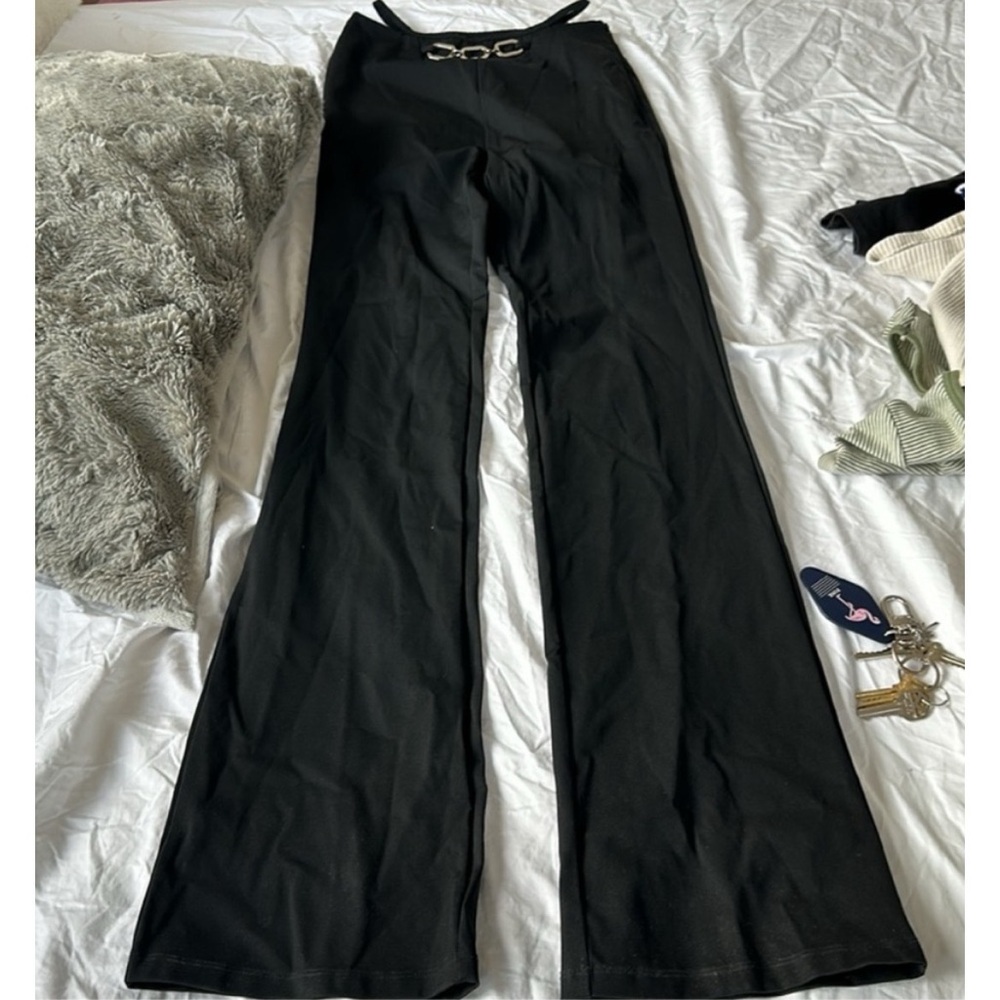 I.AM.GIA Black Pants Silver Hardware w/ Waist Cutout Details Y2K Vibes